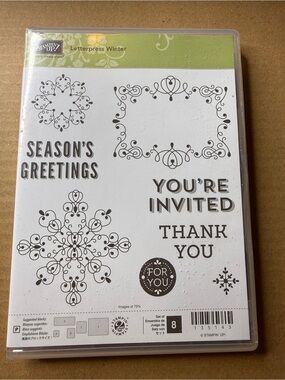 Stampin' Up! Letterpress Winter Stamp Set EUC